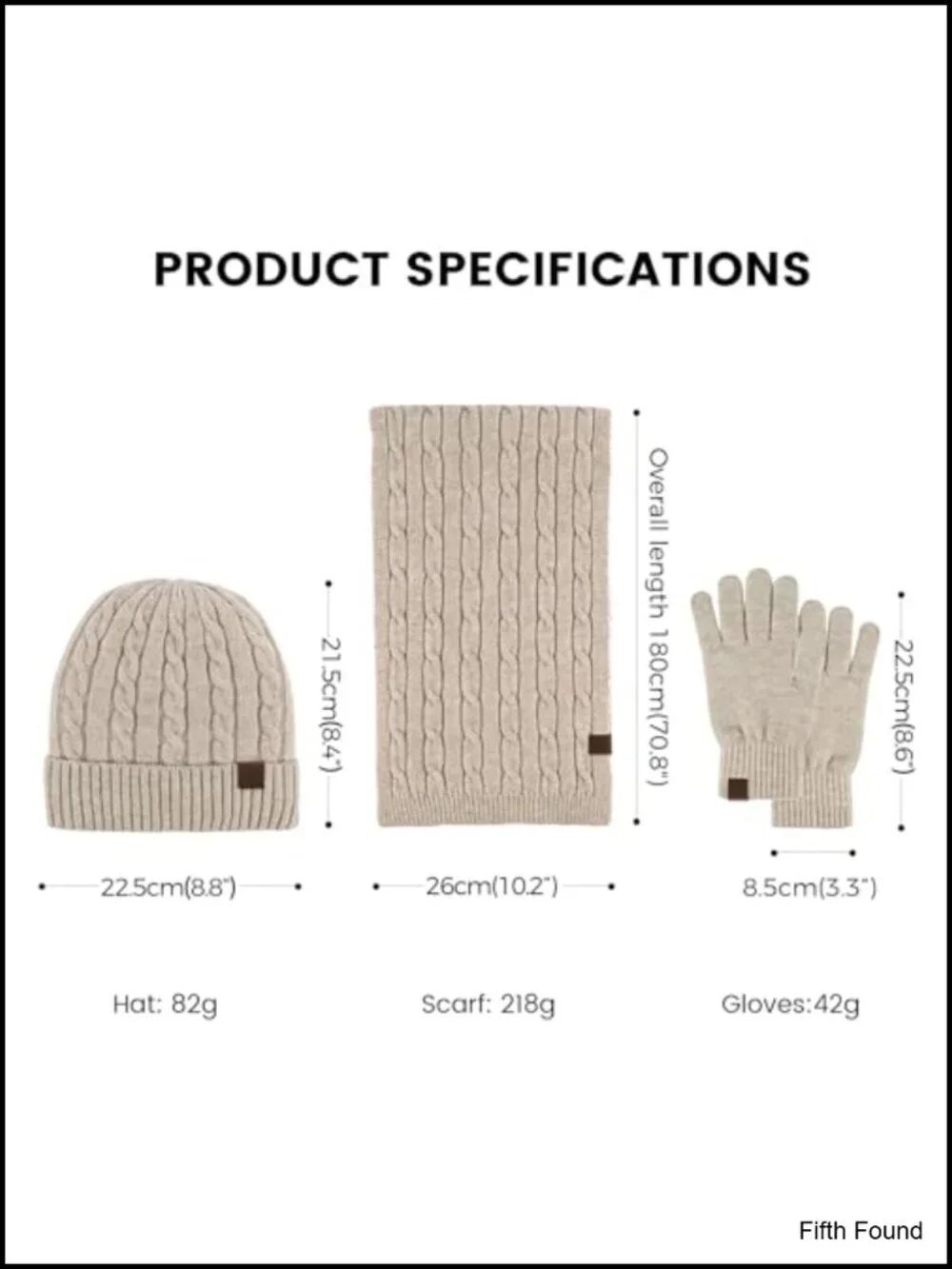 Women's Winter Beanie Hat Scarf Gloves Set Fleece Lined Touch Screen